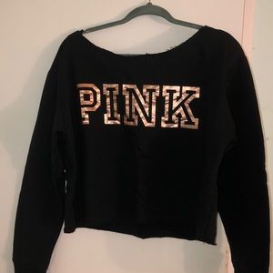 Black Crop Top Sweatshirt